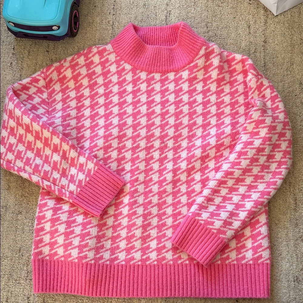 THML Pink Houndstooth Women's Sweater